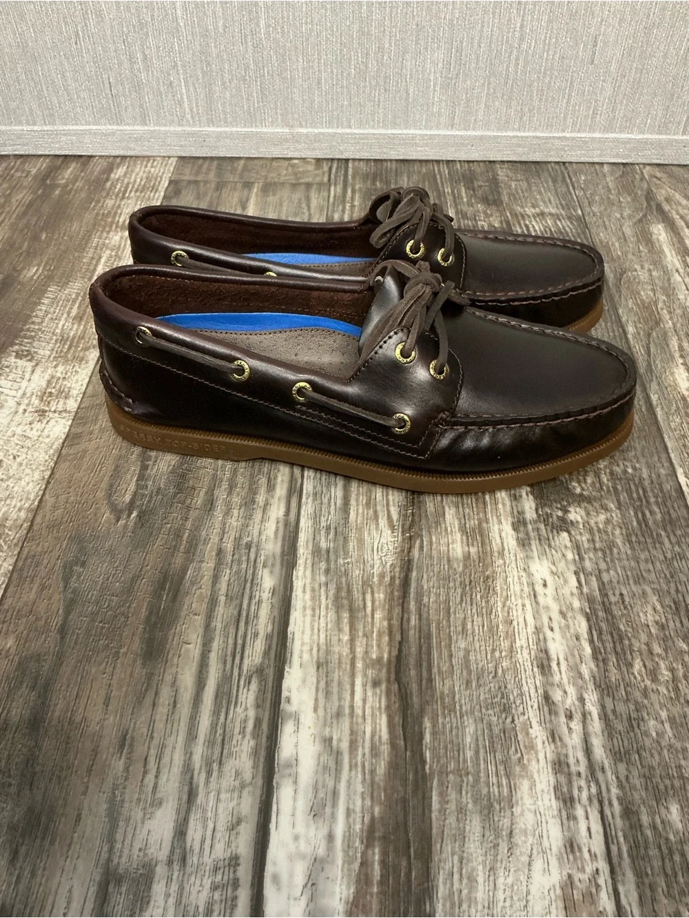 Classic Sperry Topsider Men's Brown Leather Boat Shoes Size 8